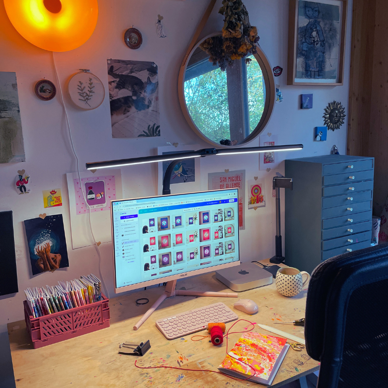 Papierkunst Arbeitsplatz von Maychesi